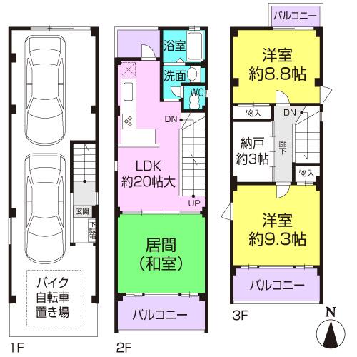 Floor plan. 26,800,000 yen, 2LDK + S (storeroom), Land area 74.77 sq m , Building area 119.77 sq m
