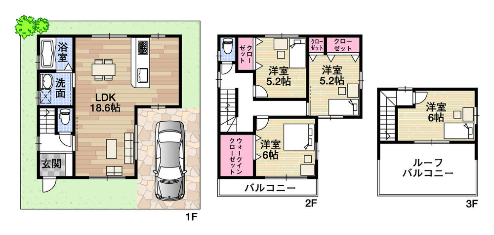 Building plan example (floor plan). Building plan example (A2 No. land) Building price 15.8 million yen Building area 102.77 sq m