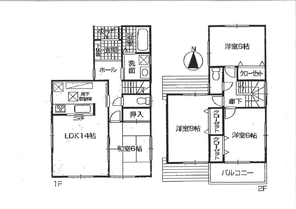 Floor plan. 33,800,000 yen, 4LDK, Land area 100.16 sq m , Building area 95.58 sq m