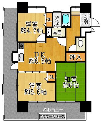 Floor plan. 3DK, Price 19 million yen, Occupied area 52.87 sq m , Balcony area 21.6 sq m
