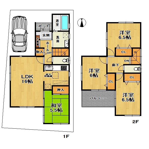 Floor plan. (No. 1 location plan), Price 33,800,000 yen, 4LDK, Land area 100.16 sq m , Building area 94.77 sq m