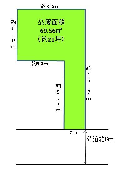 Compartment figure. Land price 8.9 million yen, Land area 69.56 sq m