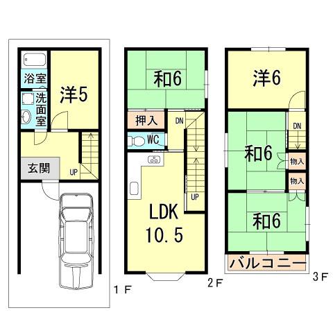 Floor plan. 16.5 million yen, 5LDK, Land area 43.76 sq m , Building area 102.93 sq m