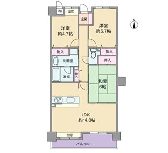 Floor plan. 3LDK, Price 16.8 million yen, Occupied area 67.65 sq m , Balcony area 9 sq m floor plan