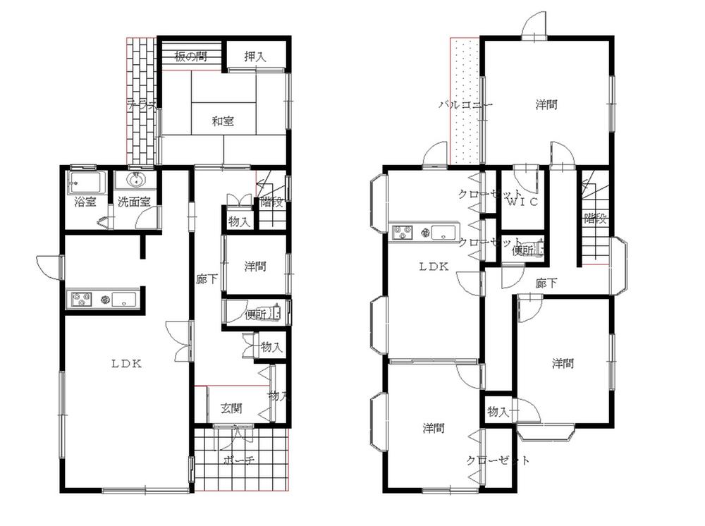 Floor plan. 38,500,000 yen, 5LLDDKK, Land area 123.49 sq m , Building area 147.44 sq m