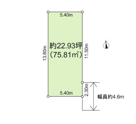 Compartment figure. Land price 13.5 million yen, Land area 74.5 sq m