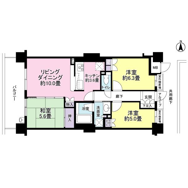 Floor plan. 3LDK, Price 27,800,000 yen, Occupied area 68.17 sq m , Balcony area 10.98 sq m Floor