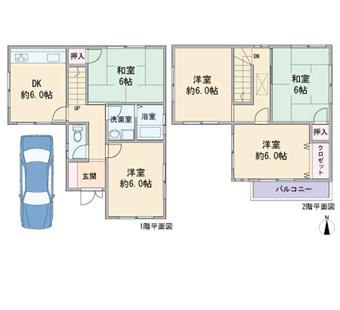 Floor plan. 18,800,000 yen, 5DK, Land area 71.54 sq m , Building area 81 sq m floor plan