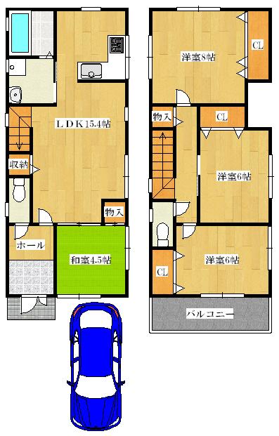 Floor plan. 31,800,000 yen, 4LDK, Land area 87.25 sq m , Building area 96.26 sq m   ◆ Floor plan