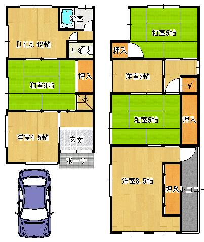 Floor plan. 16.8 million yen, 5DK + S (storeroom), Land area 67.76 sq m , Building area 78.21 sq m