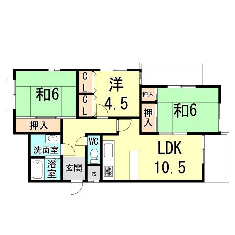 Floor plan. 3LDK, Price 15.8 million yen, Footprint 68.2 sq m , Balcony area 10.53 sq m