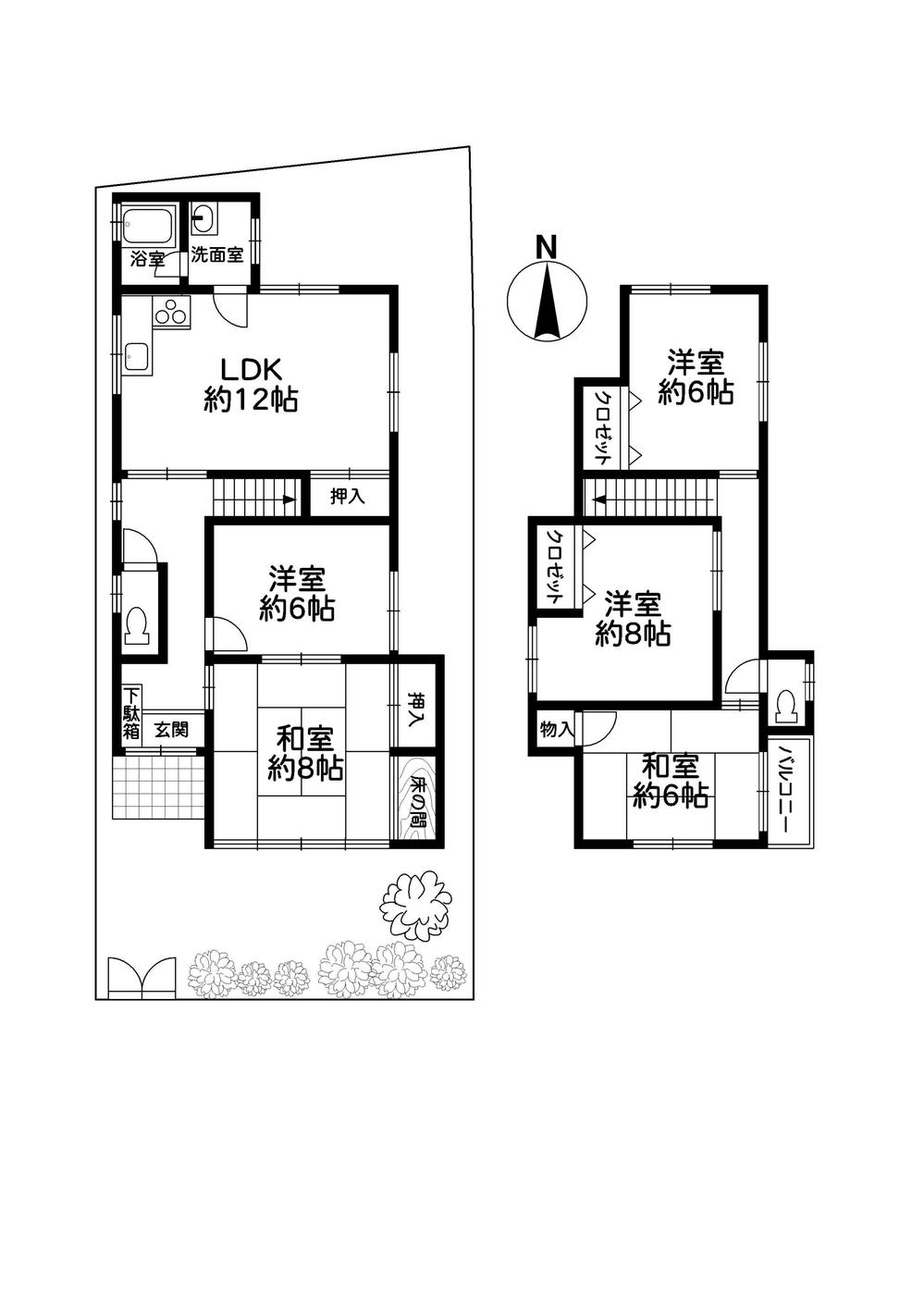 Floor plan. 21,800,000 yen, 5LDK, Land area 146.08 sq m , Building area 109.72 sq m