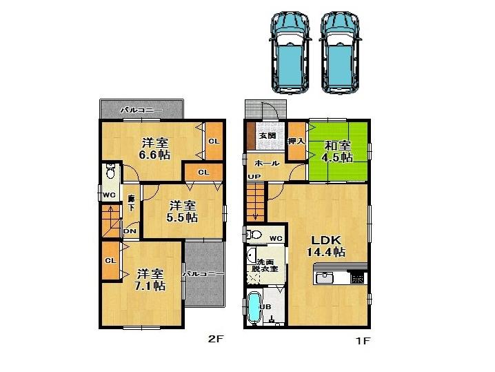 Other. Plan B Building price 12.8 million yen Building area 88.56 sq m