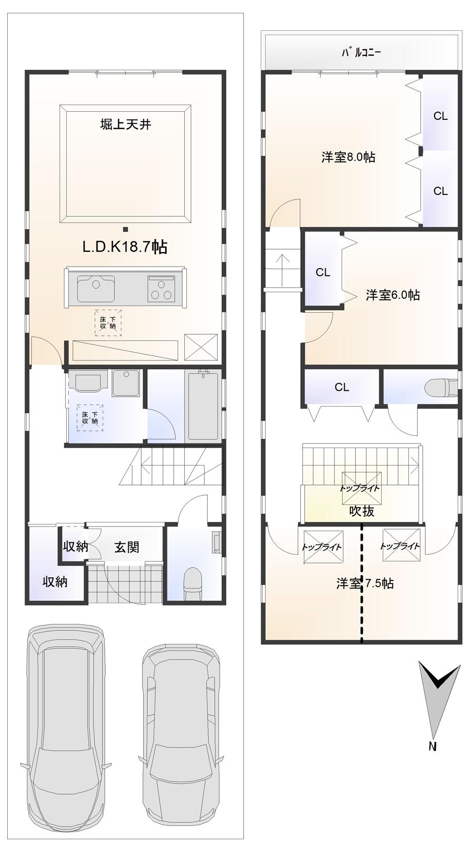 Floor plan. 39,800,000 yen, 3LDK, Land area 112.4 sq m , Building area 109.72 sq m