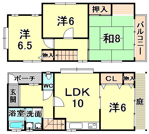Floor plan. 23,300,000 yen, 4LDK, Land area 77.58 sq m , Building area 86.12 sq m