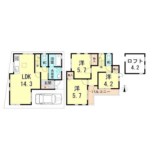 Floor plan. 24,800,000 yen, 3LDK+S, Land area 67.96 sq m , Building area 75.98 sq m