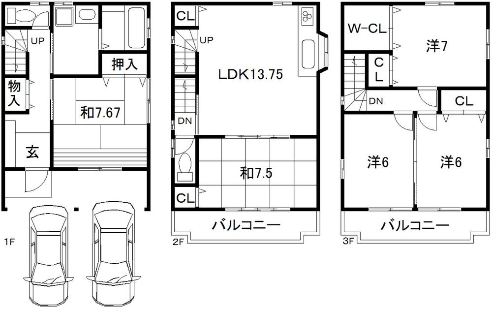 Floor plan. 24,800,000 yen, 5LDK, Land area 72.44 sq m , Building area 114.75 sq m