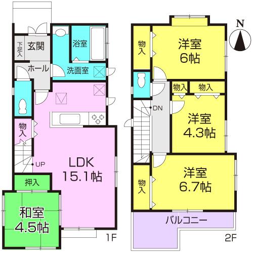 Floor plan. 33,800,000 yen, 3LDK + S (storeroom), Land area 102.17 sq m , Building area 92.94 sq m