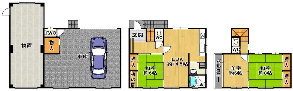Floor plan. 28.8 million yen, 3LDK, Land area 133.52 sq m , Building area 138.55 sq m