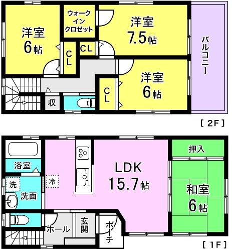 Floor plan. 39,800,000 yen, 4LDK, Land area 121.65 sq m , Building area 100.13 sq m