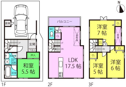 Floor plan. 25,900,000 yen, 4LDK, Land area 64.8 sq m , Building area 108.94 sq m
