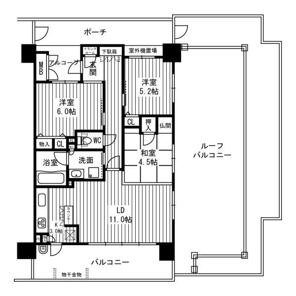 Floor plan. 3LDK, Price 29,800,000 yen, Occupied area 68.87 sq m , Balcony area 13.68 sq m