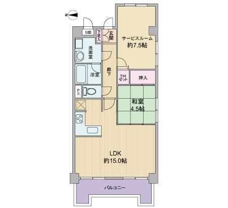 Floor plan. 1LDK + S (storeroom), Price 12.8 million yen, Occupied area 58.55 sq m , Balcony area 6.07 sq m