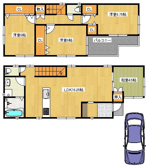 Floor plan. 29,800,000 yen, 4LDK, Land area 80.71 sq m , Building area 92.94 sq m   ◆ Floor plan