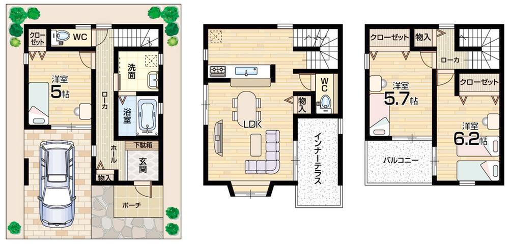 Floor plan. 22,800,000 yen, 3LDK, Land area 58.04 sq m , Building area 93.48 sq m   [Limit 1 House] 