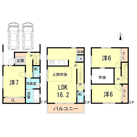 Floor plan. 24,800,000 yen, 4LDK, Land area 71.02 sq m , Building area 94.89 sq m