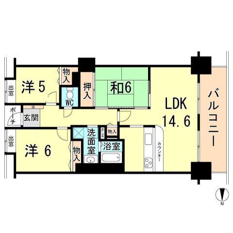 Floor plan. 3LDK, Price 27,800,000 yen, Footprint 75.1 sq m , Balcony area 11.05 sq m