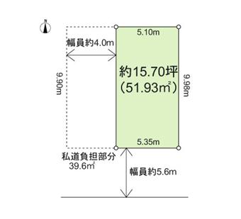 Compartment figure. Land price 13.5 million yen, Land area 51.93 sq m compartment view