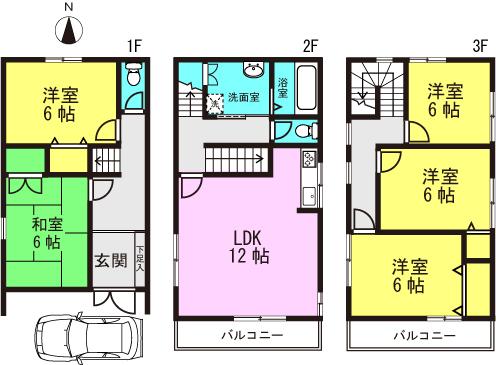 Floor plan. 28.8 million yen, 5LDK, Land area 64.65 sq m , Building area 104.36 sq m rare 5LDK ☆