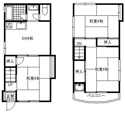 Floor plan. 11.8 million yen, 3DK, Land area 35.02 sq m , Building area 51.45 sq m