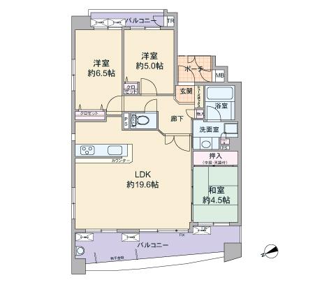 Floor plan. 3LDK, Price 23.8 million yen, Occupied area 78.06 sq m , Balcony area 18.96 sq m 3LDK