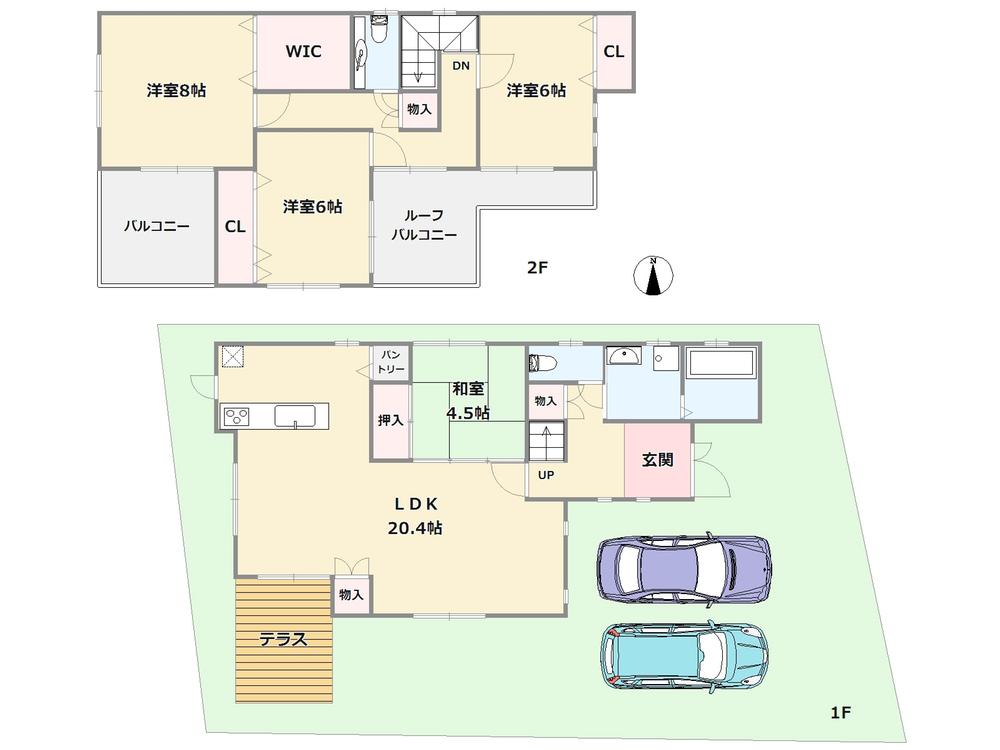 Floor plan. 42,800,000 yen, 4LDK, Land area 129.97 sq m , Building area 111.8 sq m