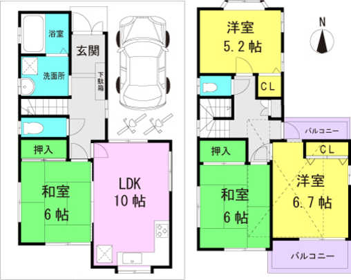 Floor plan. 23.8 million yen, 4LDK, Land area 75.61 sq m , Building area 84.55 sq m