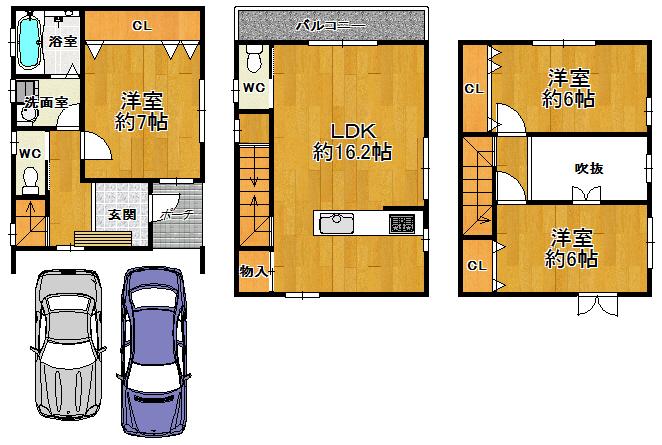 Floor plan. 24,800,000 yen, 3LDK, Land area 71.02 sq m , Building area 94.89 sq m