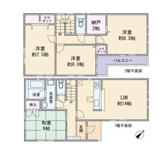 Floor plan. 31.5 million yen, 4LDK + S (storeroom), Land area 110.02 sq m , Building area 98.01 sq m floor plan