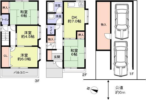 Floor plan. 17.6 million yen, 4DK, Land area 50.82 sq m , Building area 105.58 sq m