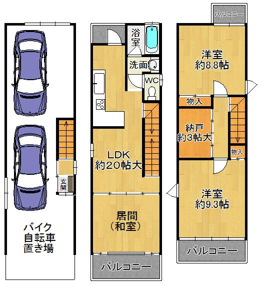 Floor plan. 25,800,000 yen, 2LDK + S (storeroom), Land area 74.77 sq m , Building area 119.77 sq m