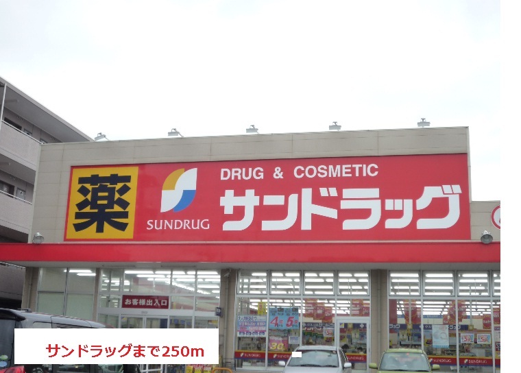 Dorakkusutoa. Drag 250m until the store (drugstore)