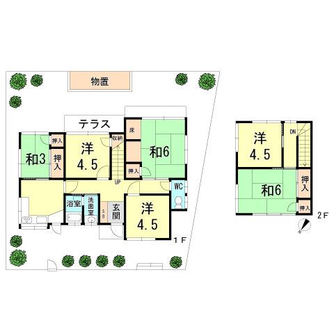 Floor plan. 26,800,000 yen, 6K, Land area 144.06 sq m , Building area 88.33 sq m