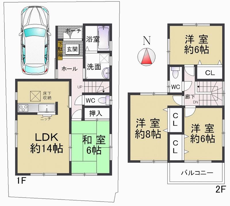 Floor plan. 33,800,000 yen, 4LDK, Land area 100.16 sq m , Building area 95.58 sq m Hankyu Sonoda Station walk 11 minutes! 11 large subdivision appearance of the compartment! 