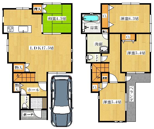 Floor plan. 37,800,000 yen, 3LDK + S (storeroom), Land area 84.84 sq m , Building area 94.86 sq m   ◆ Floor plan