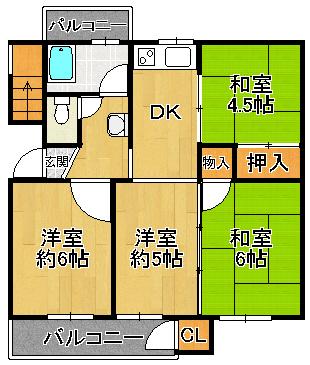 Floor plan. 4DK, Price 6.2 million yen, Occupied area 52.05 sq m