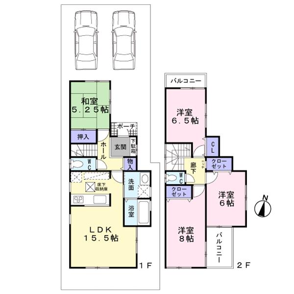 Floor plan. 35,800,000 yen, 4LDK, Land area 118.22 sq m , Building area 95.57 sq m