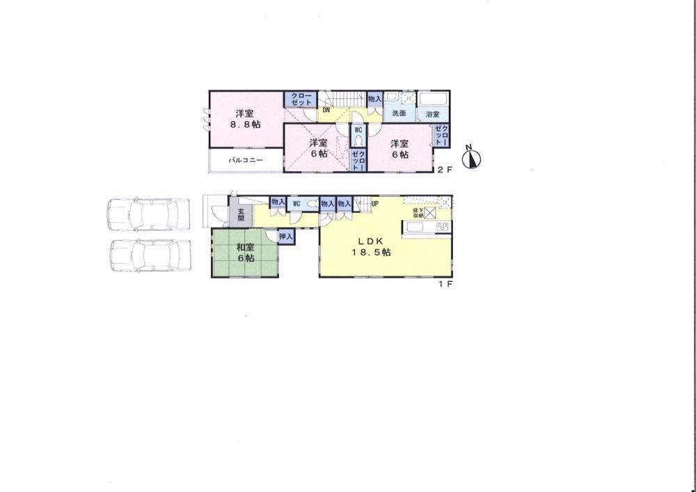 Floor plan. 41,800,000 yen, 4LDK, Land area 117.08 sq m , Building area 111.58 sq m indoor (October 2013) Shooting