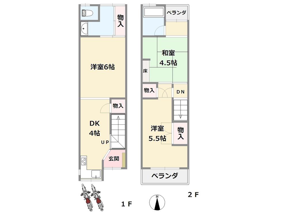 Floor plan. 4.8 million yen, 3DK, Land area 33.73 sq m , In the floor plan of the building area 48.71 sq m 3DK veranda is a design through which the wind is in the double-sided!