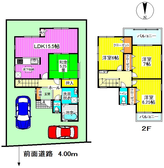 Floor plan. (No. 1 point), Price 26,800,000 yen, 4LDK, Land area 105.9 sq m , Building area 95.57 sq m